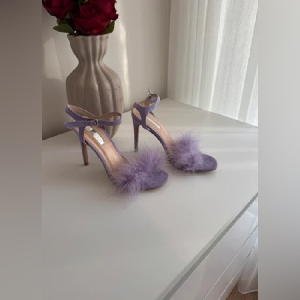 Primark, lilac feather heels, size 8 - Picture 7 of 11